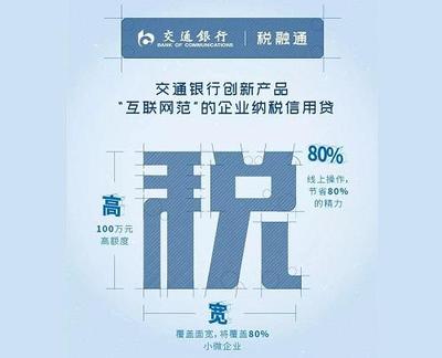 百萬(wàn)高額度助力小微企業(yè),交通銀行推出&ldquo;稅融通&rdquo;納稅信用貸