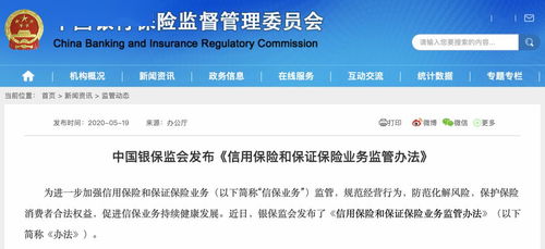 逐步消化存量風險 強化險企內(nèi)控管理 銀保監(jiān)會新規(guī)重點聚焦融資性信保業(yè)務